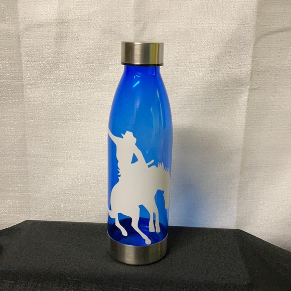 Blue Cowboy Water Bottle Western 22 oz - Picture 1 of 2